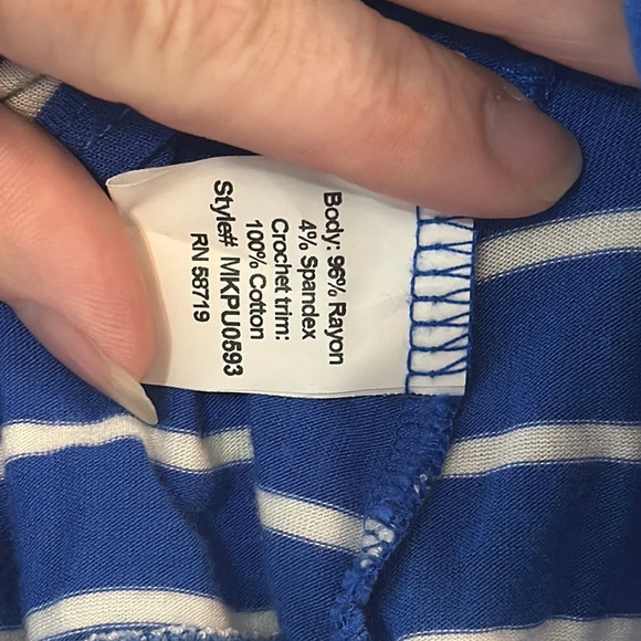 Notations Blue Asymmetrical Embellished Blouse - Picture 3 of 7